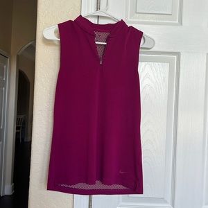 nike drifit sleeveless polo dark pink/ purple